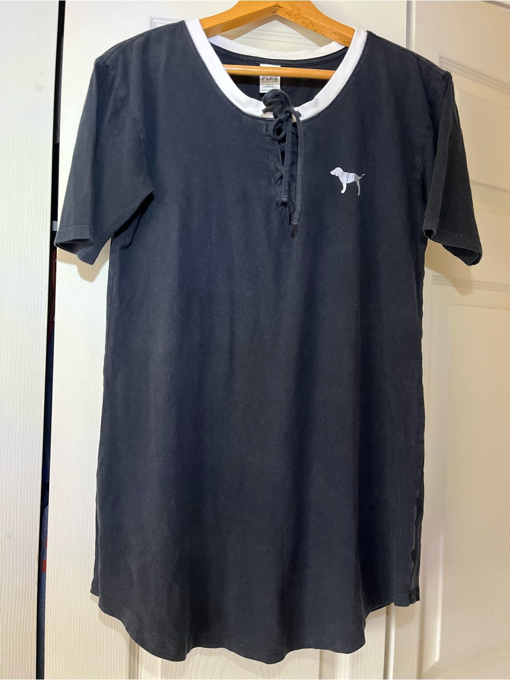 PINK Victoria's Secret Black Lace-Up Nightshirt Coffee is the new Black